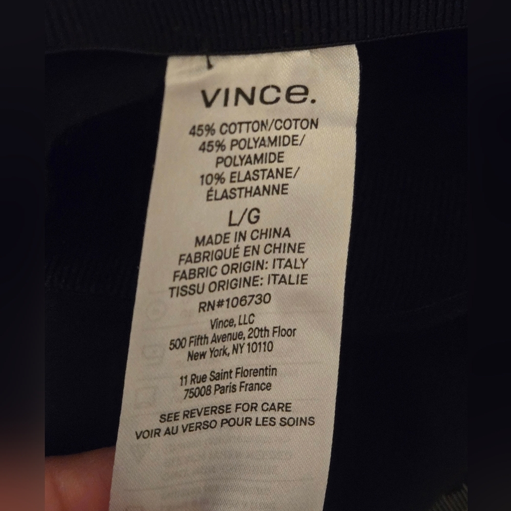 Vince Stitch-Front Seam Leggings Color Black Size L/G - Picture 12 of 16